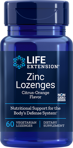 Zinc Lozenges Citrus-Orange Flavor 60 Lozenges Life Extension