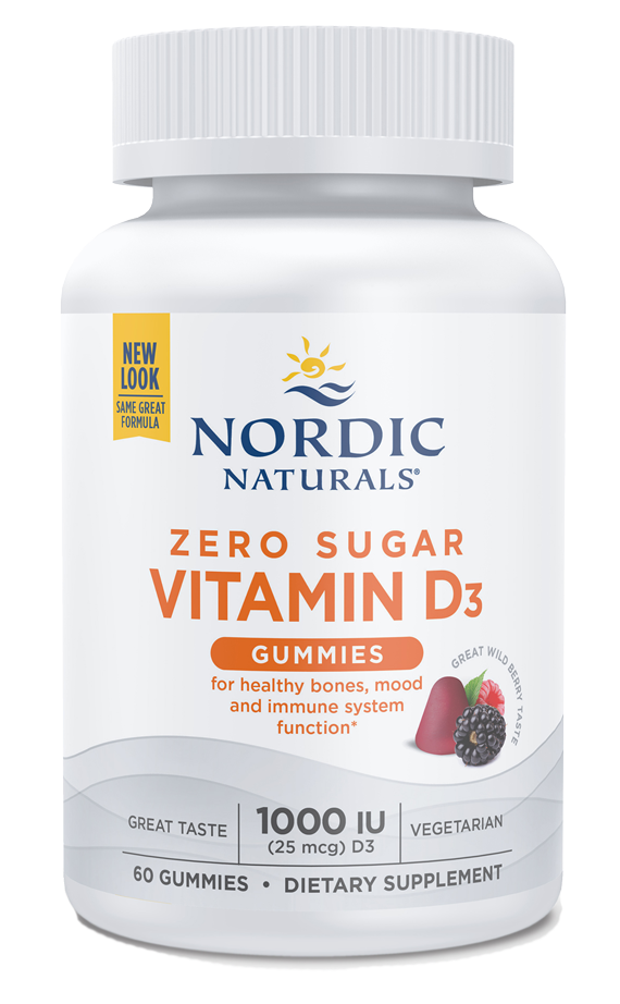 Zero Sugar Vitamin D3 Gummies 60 Gummies Nordic Naturals