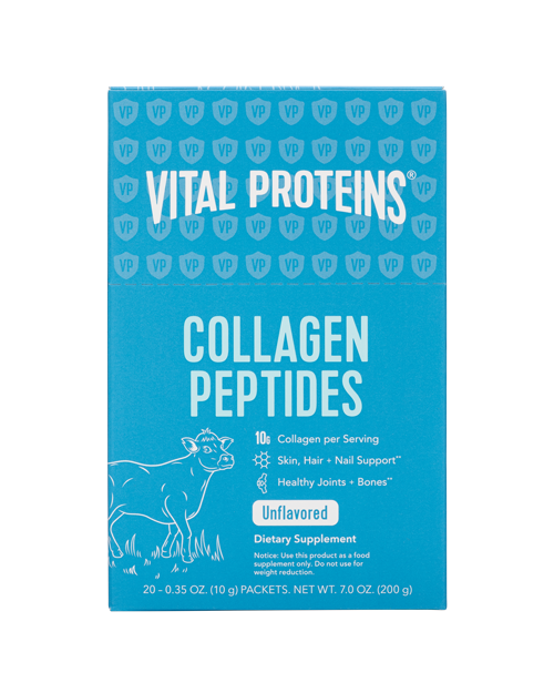 Collagen Peptides Stick Pack Box 20 Servings Vital Proteins