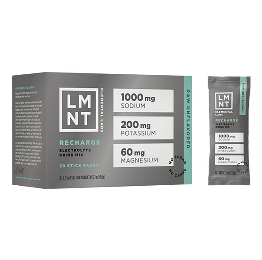 Elemental Labs, LMNT Recharge – Raw Unflavored 30 Servings Elemental Labs