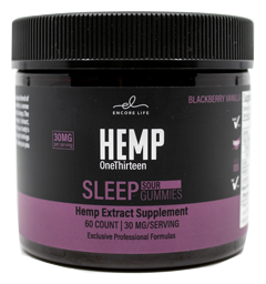 HEMP OneThirteen Sleep Sour Gummies Blackberry Vanilla 60 Gummies Encore Life