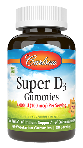 Super D3 Gummies 120 Gummies Carlson Labs