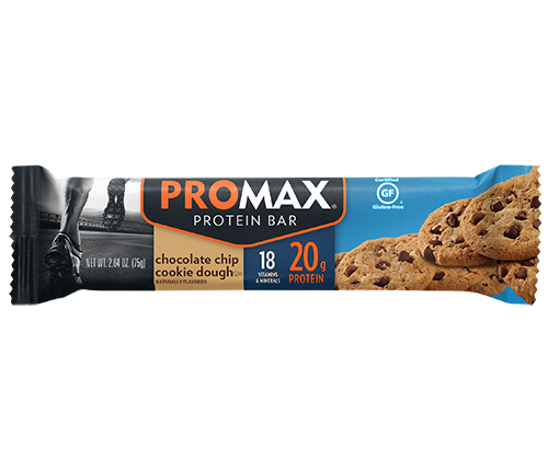 PROMAX Protein Bar Chocolate Chip Cookie Dough 12 Bars NuGo Nutrition