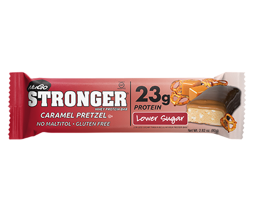 Stronger Caramel Pretzel 12 Bars NuGo Nutrition