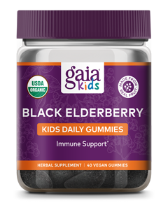 GaiaKids Black Elderberry Kids Daily Gummies 40 Gummies Gaia Herbs