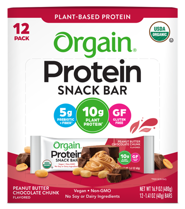 Organic Protein Snack Bar Peanut Butter Chocolate Chunk 12 Bars Orgain