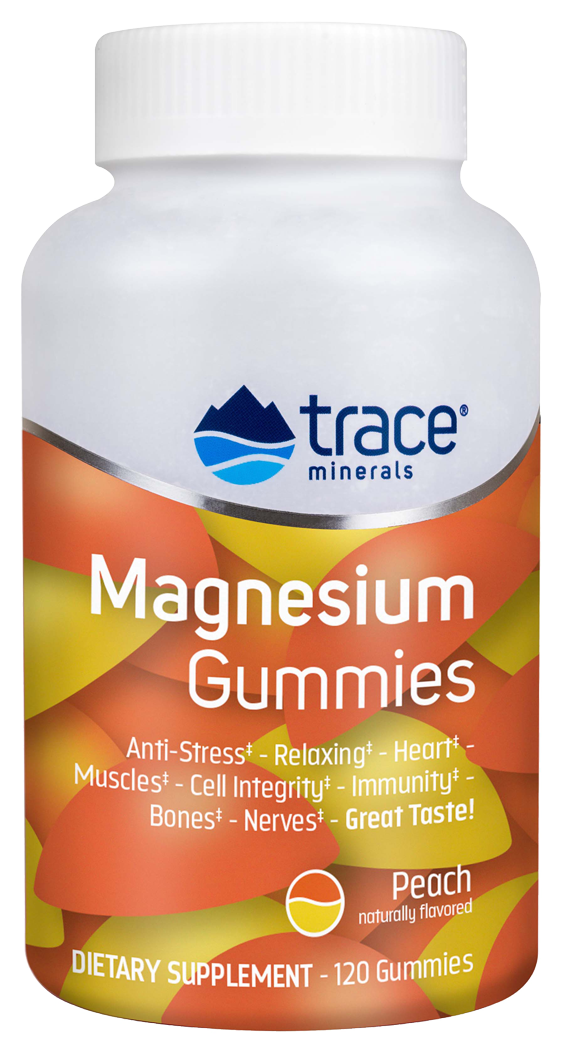 Magnesium Gummies Peach 120 Gummies Trace Minerals