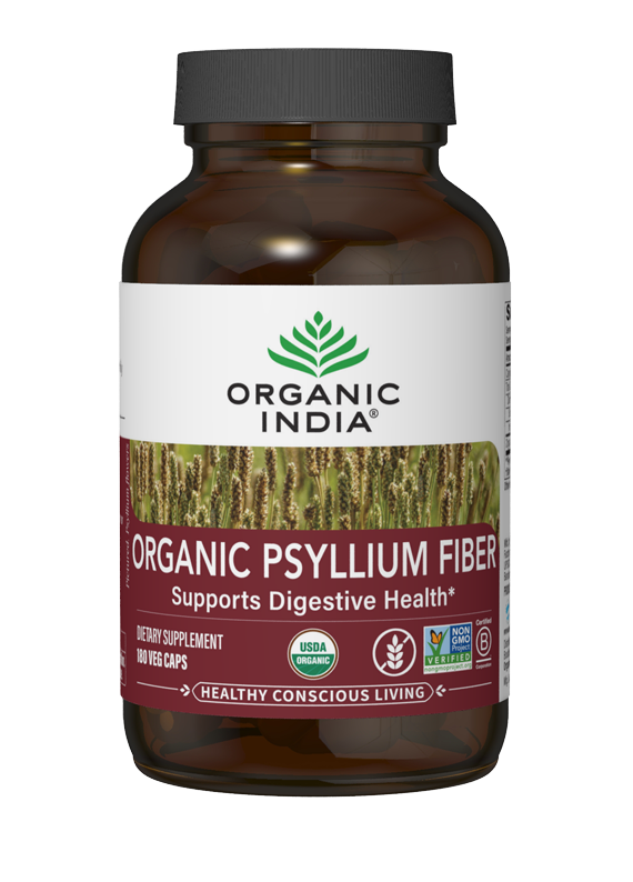 Organic Psyllium Fiber 180 Capsules Organic India