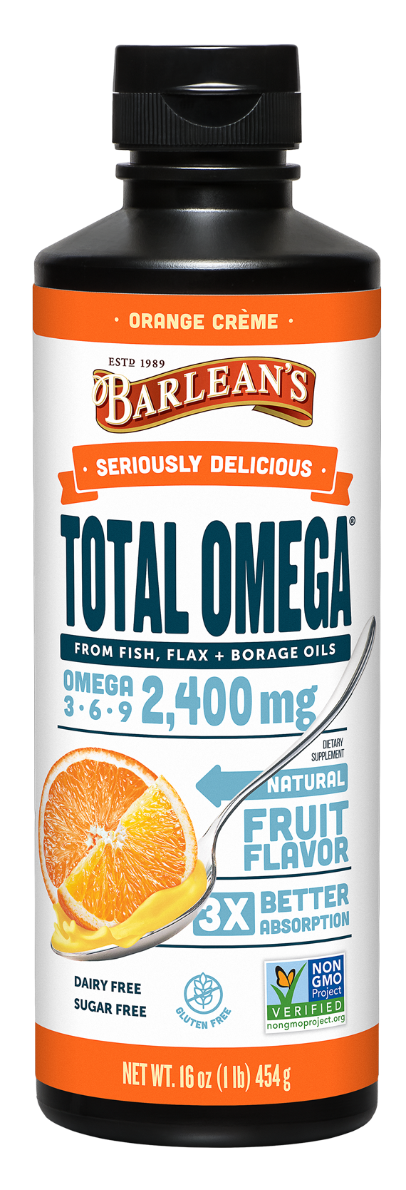 Seriously Delicious Total Omega Orange Creme 16 oz Barlean’s