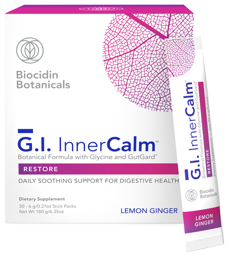 G.I. InnerCalm Lemon Ginger 30 Stick Packs Biocidin