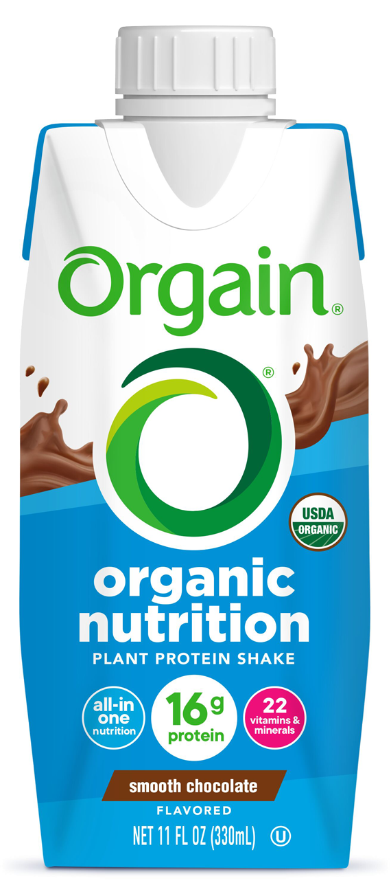 Vegan Organic Nutrition Shake Smooth Chocolate Single Serving Pack Orgain